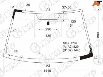 6 599 р. Стекло лобовое Nissan Almera 00-06  Bluebird Sylphy 00-05  Sunny Asia 00-12 XYG N16-2 LFW/X  с доставкой в г. Керчь. Увеличить фотографию 1