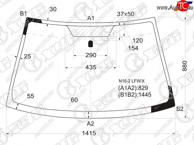 6 599 р. Стекло лобовое Nissan Almera 00-06  Bluebird Sylphy 00-05  Sunny Asia 00-12 XYG N16-2 LFW/X  с доставкой в г. Керчь