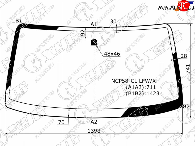 3 999 р. Стекло лобовое Toyota Probox 02-  Mazda Familia 18-  Toyota Succeed 02-20 XYG NCP58-CL LFW/X  с доставкой в г. Керчь