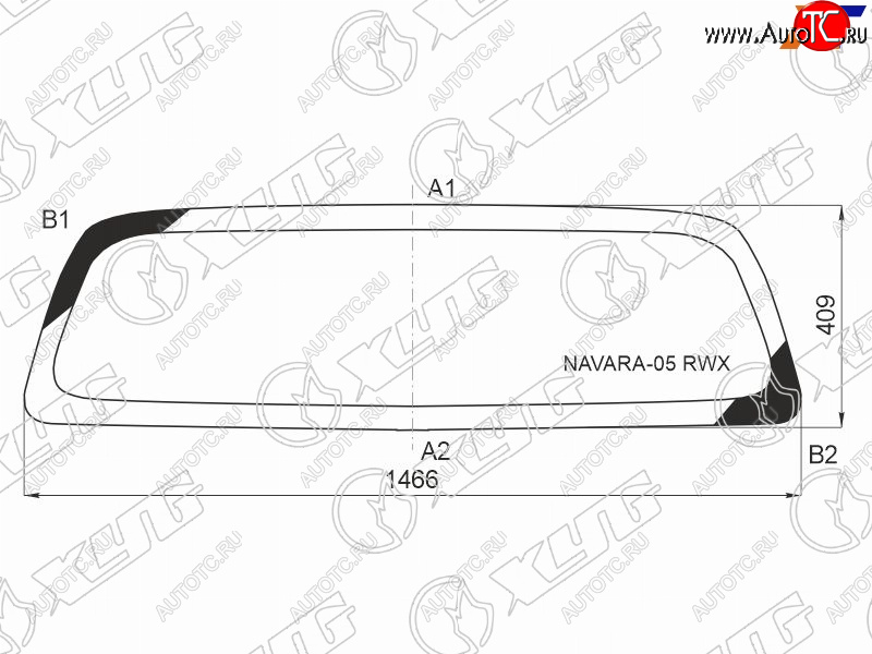 7 199 р. Стекло заднее (Цвет зеленый Обогрев) Nissan Frontier 04-21  Navara 04-15 XYG NAVARA-05 RW/H/X  с доставкой в г. Керчь