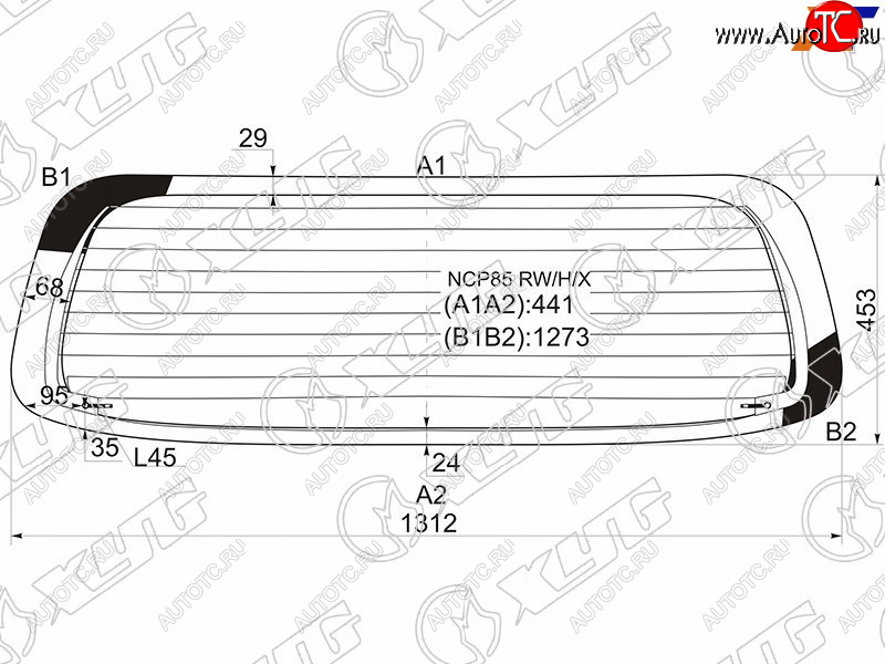 8 749 р. Стекло заднее (Цвет зеленый Обогрев) Toyota Probox 02-  Mazda Familia 18- XYG NCP85 RW/H/X  с доставкой в г. Керчь