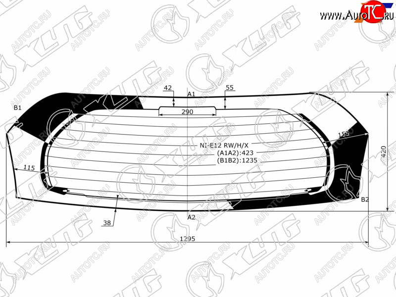 8 799 р. Стекло заднее (Цвет зеленый Обогрев) Nissan Note 12-20 XYG NI-E12 RW/H/X  с доставкой в г. Керчь
