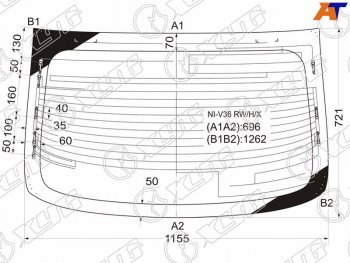 Стекло заднее (Цвет зеленый Обогрев Антенна) Infiniti G25 10-14  G35 06-09  G37 08-14  Nissan S XYG NI-V36 RW/H/X