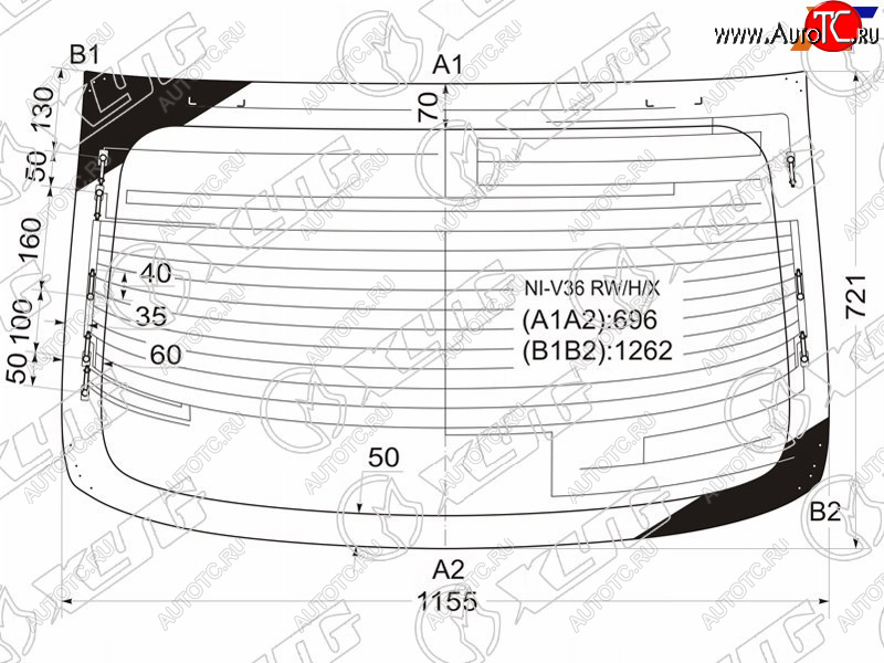15 799 р. Стекло заднее (Цвет зеленый Обогрев Антенна) Infiniti G25 10-14  G35 06-09  G37 08-14  Nissan S XYG NI-V36 RW/H/X  с доставкой в г. Керчь