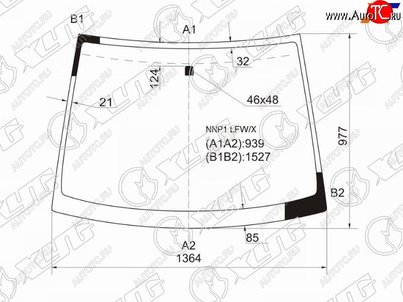 9 249 р. Стекло лобовое TOYOTA PORTE 04-12 XYG NNP1 LFW/X  с доставкой в г. Керчь