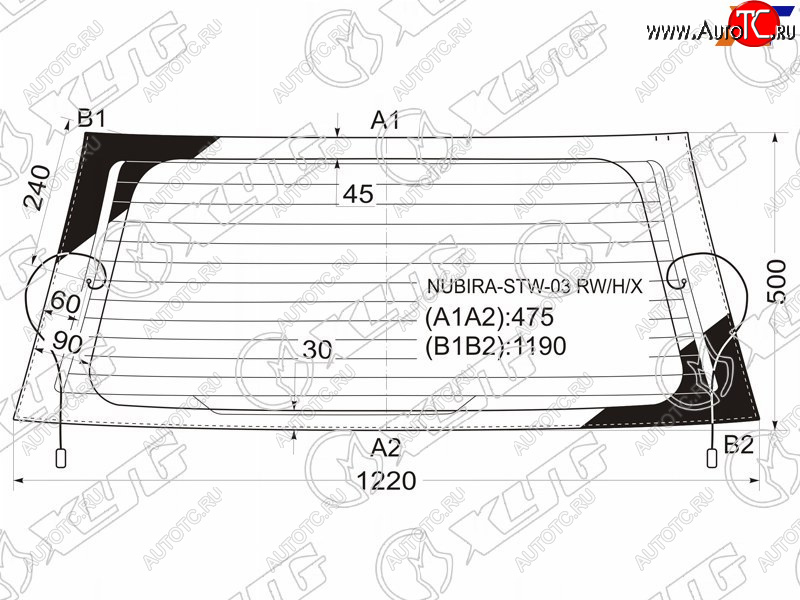 5 999 р. Стекло заднее (Цвет зеленый Обогрев) Chevrolet Lacetti 04-13  Daewoo Lacetti 04-09  Chevrolet Nub XYG NUBIRA-STW-03 RW/H/X  с доставкой в г. Керчь
