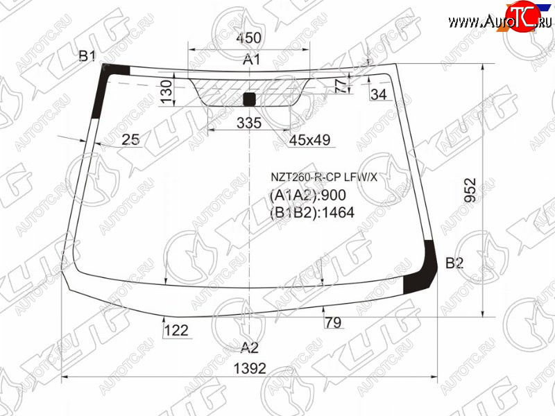 7 299 р. Стекло лобовое Toyota Allion (T260) 07-21  Premio 07-16 XYG NZT260-R-CP LFW/X  с доставкой в г. Керчь