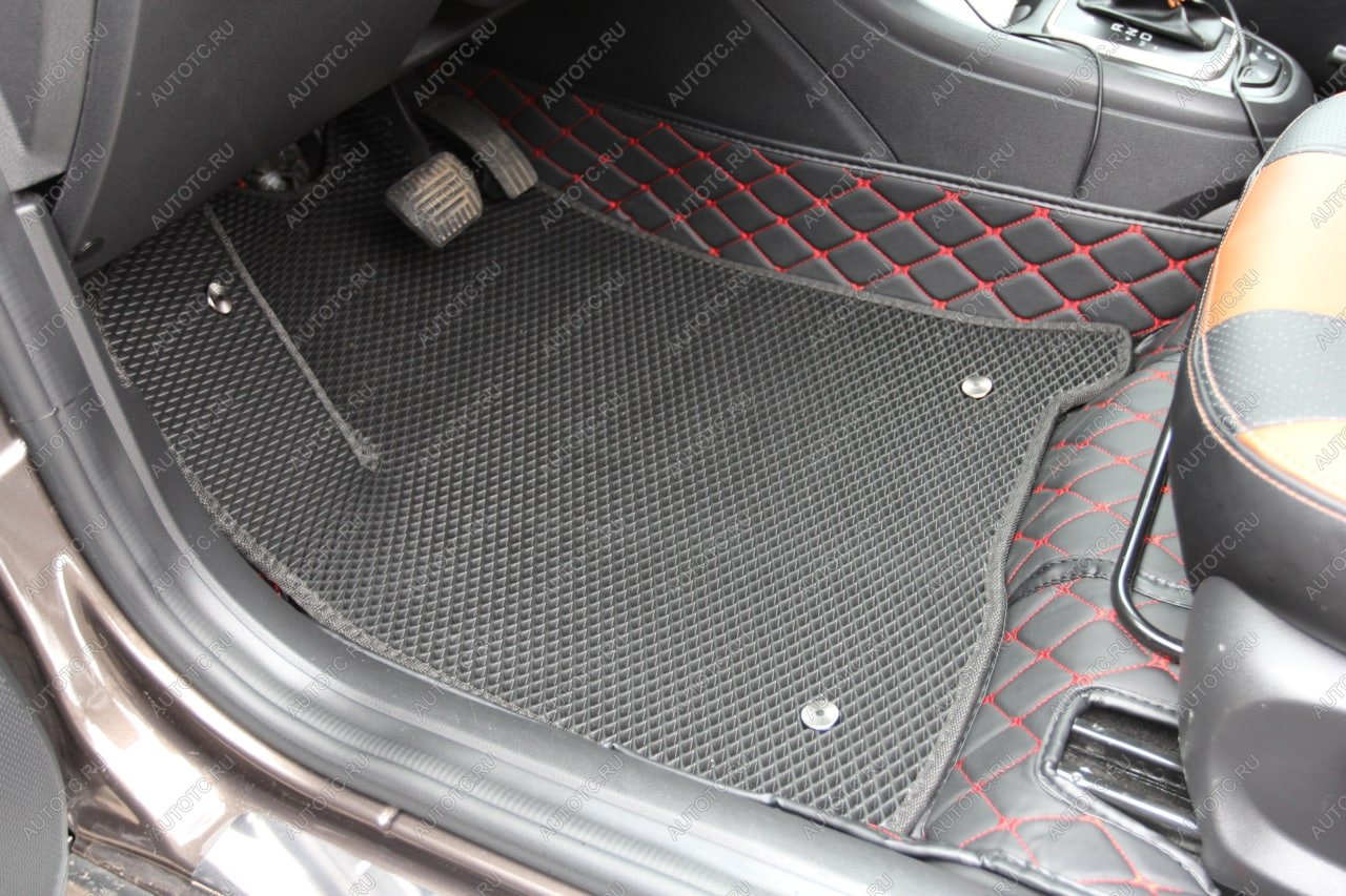 6 949 р. Ковры (АВТОПИЛОТ экокожа) Автопилот  BMW X5  E70 (2006-2013) дорестайлинг, рестайлинг (черный/строчка красная)  с доставкой в г. Керчь