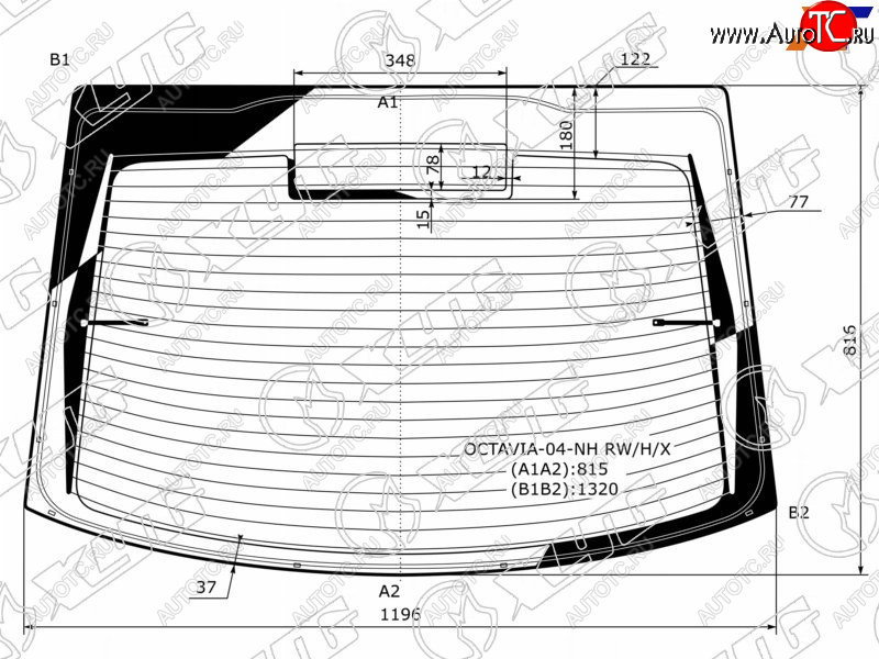 6 599 р. Стекло заднее (Цвет зеленый Обогрев Антенна 5D LBK) Skoda Octavia 04-13 XYG OCTAVIA-04-NH RW/H/X  с доставкой в г. Керчь