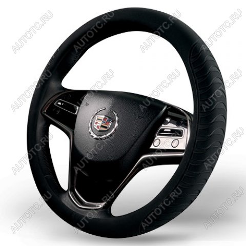 719 р. Оплётка на руль (37-39см GP2110натур. замша ) Автопилот   (черный)  с доставкой в г. Керчь
