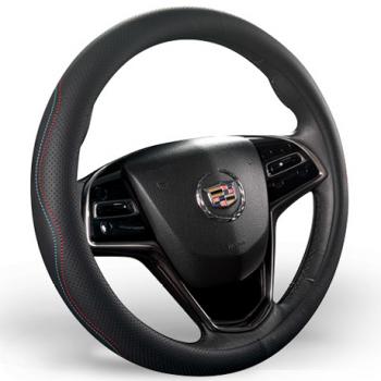 Оплётка на руль (37-39см GP 2107 кож/зам) Автопилот  (черный/строчка красно-синяя)
