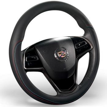 Оплётка на руль (37-39см GP 2111 кож/зам) Автопилот  (черный/строчка красно-синяя)