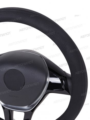 669 р. Оплетка руля (силикон, 35-40 см) Автопилот FL001 Porsche Cayenne 958 рестайлинг (2014-2018) (черный)  с доставкой в г. Керчь. Увеличить фотографию 2