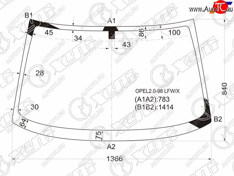 4 999 р. Стекло лобовое Opel Vectra 95-03 XYG OPEL2.0-98 LFW/X  с доставкой в г. Керчь