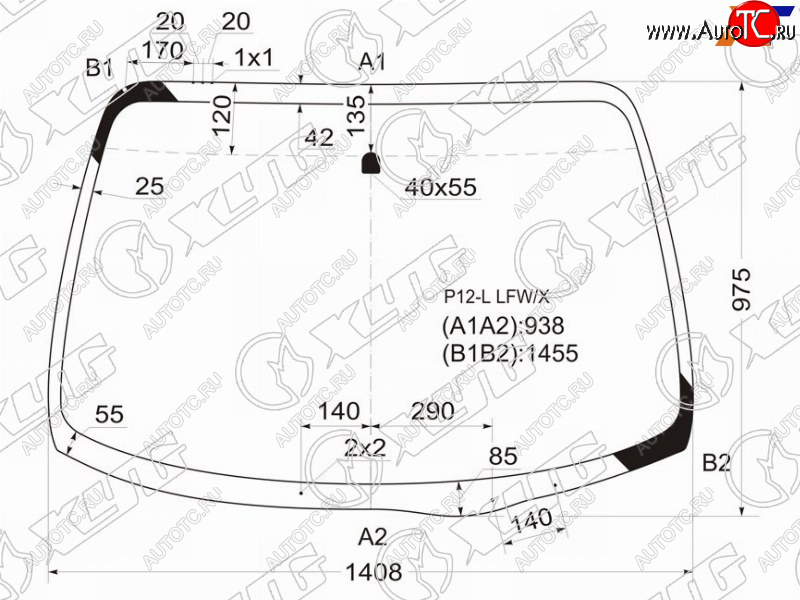 5 999 р. Стекло лобовое Nissan Primera 01-08 XYG P12-L LFW/X  с доставкой в г. Керчь