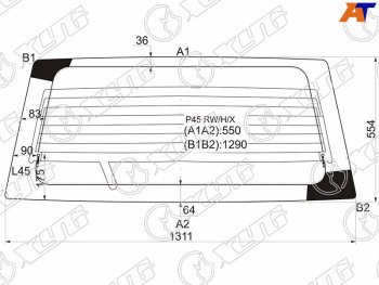 Стекло заднее (Цвет зеленый Обогрев) Mitsubishi Pajero Sport 96-08  Challenger 96-01  Montero Spo XYG P45 RW/H/X