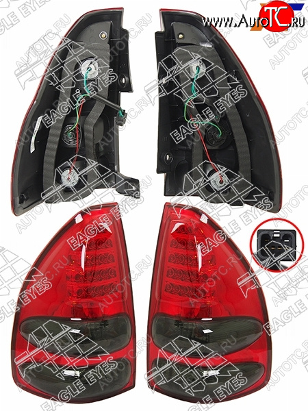 19 799 р. Фонарь задний Toyota Land Cruiser Prado (J120) 02-09 (Диоды Комплект) EAGLE EYES PF-EE-212-19G5-RD  с доставкой в г. Керчь