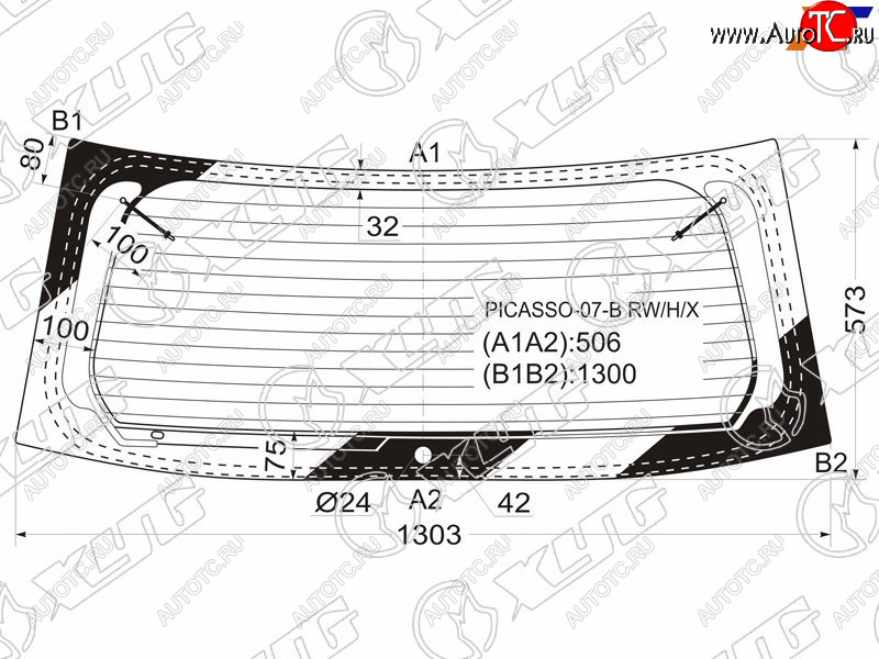 9 549 р. Стекло заднее (Цвет зеленый Обогрев) Citroen C4 Picasso 07-14  Grand C4 Picasso 07-14 XYG PICASSO-07-B RW/H/X  с доставкой в г. Керчь