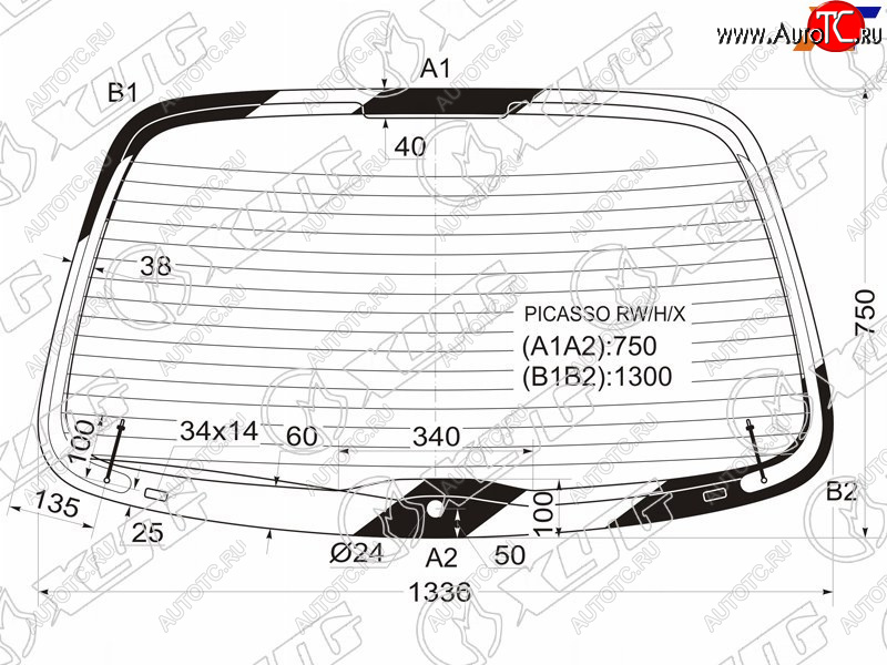 7 299 р. Стекло заднее (Цвет зеленый Обогрев) Citroen Xsara Picasso 99-09 XYG PICASSO RW/H/X  с доставкой в г. Керчь