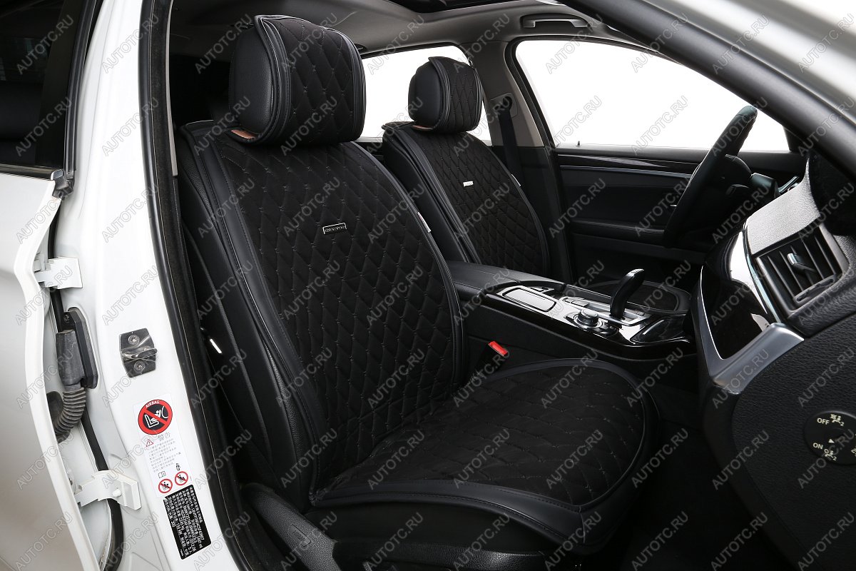 7 849 р. Накидка на сиденье (на весь салон Alkantara Lux Plus алькантара) Автопилот   (черный)  с доставкой в г. Керчь