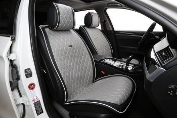 Накидка на сиденье (на весь салон Alkantara Lux Plus алькантара) Автопилот  (серый)