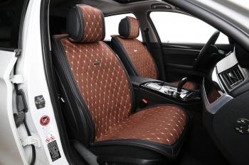 Накидка на сиденье (на весь салон Alkantara Lux Plus алькантара) Автопилот  (коричневый)