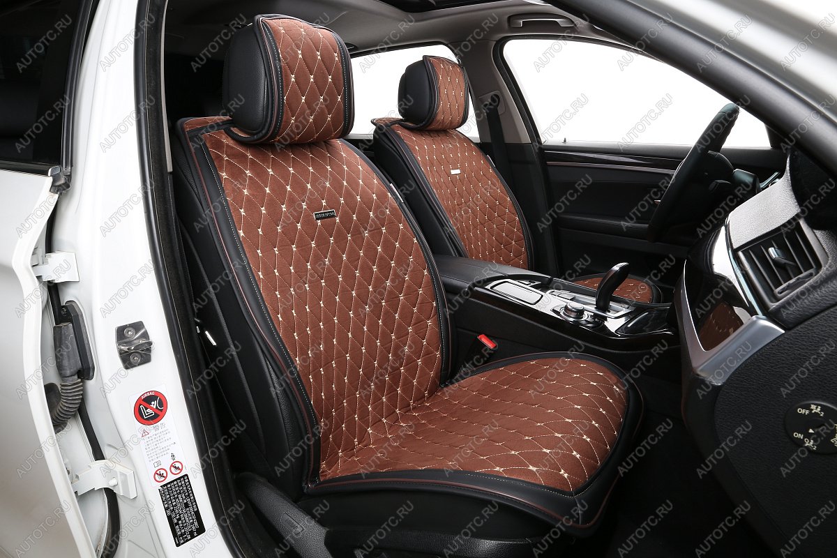 7 849 р. Накидка на сиденье (на весь салон Alkantara Lux Plus алькантара) Автопилот   (коричневый)  с доставкой в г. Керчь
