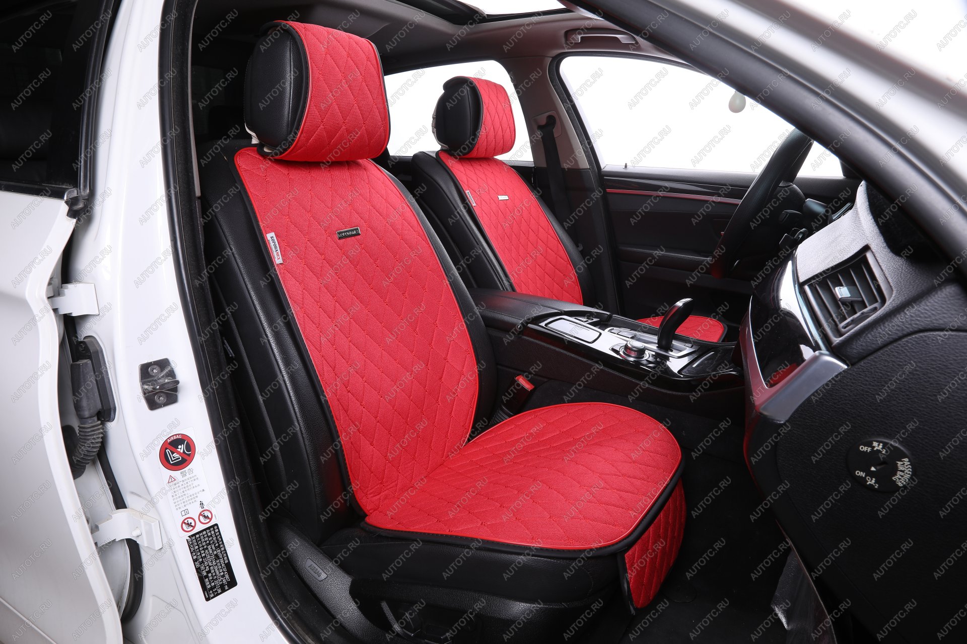 2 349 р. Накидка на сиденье (Super-J Flax лён) Автопилот   (красный)  с доставкой в г. Керчь