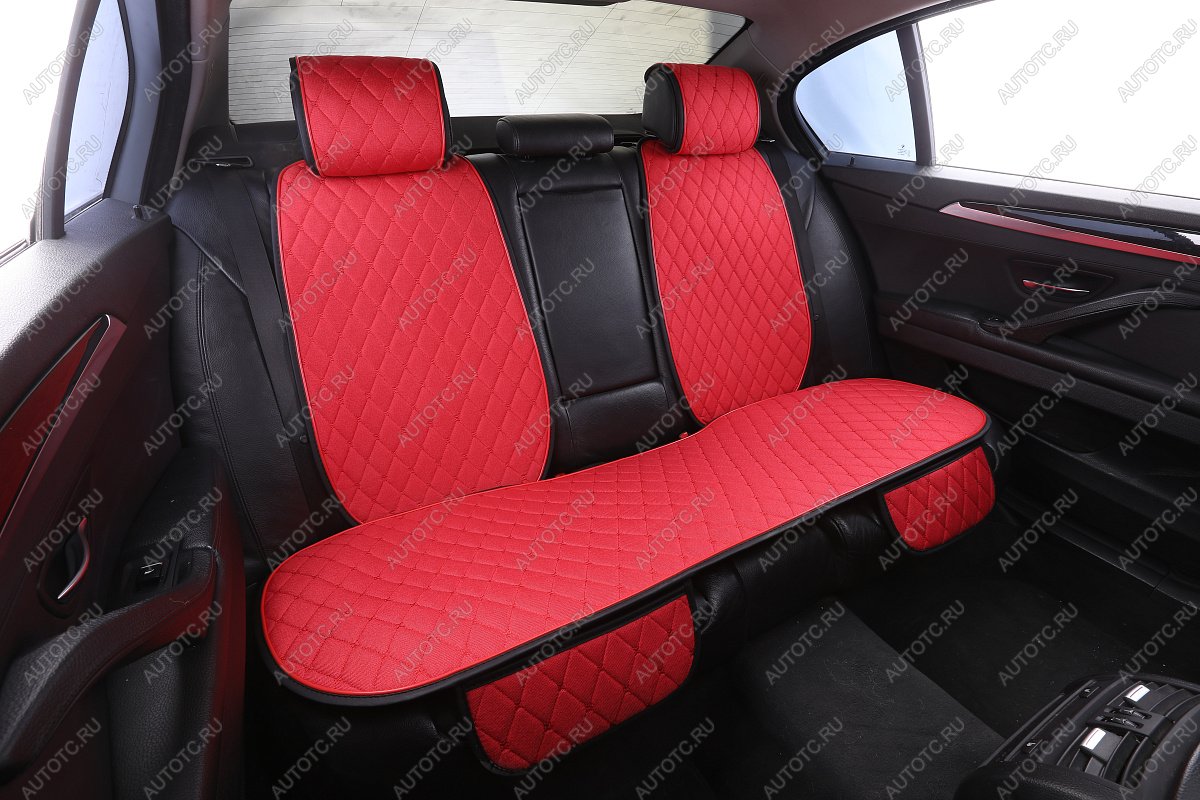 5 799 р. Накидка на сиденье (на весь салон Super-J Flax Plus лён) Автопилот   (красный)  с доставкой в г. Керчь