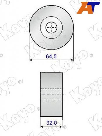 1 579 р. Ролик ремня ГРМ направляющий MMC 4G93,4G94 00- KOYO PU276433RR1D  с доставкой в г. Керчь. Увеличить фотографию 1