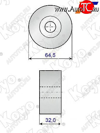 1 579 р. Ролик ремня ГРМ направляющий MMC 4G93,4G94 00- KOYO PU276433RR1D  с доставкой в г. Керчь