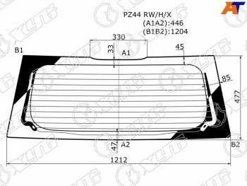 Стекло заднее (Цвет зеленый Обогрев Прямой низ 5D HBK) Mitsubishi Colt 02-12 XYG PZ44 RW/H/X
