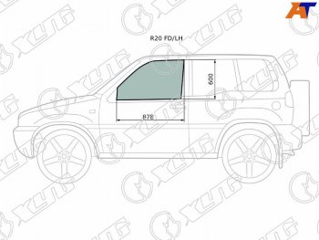 Стекло боковое опускное (Спереди Слева Цвет зеленый) Nissan Terrano 93-95  Ford Maverick 93-00  XYG R20 FD/LH