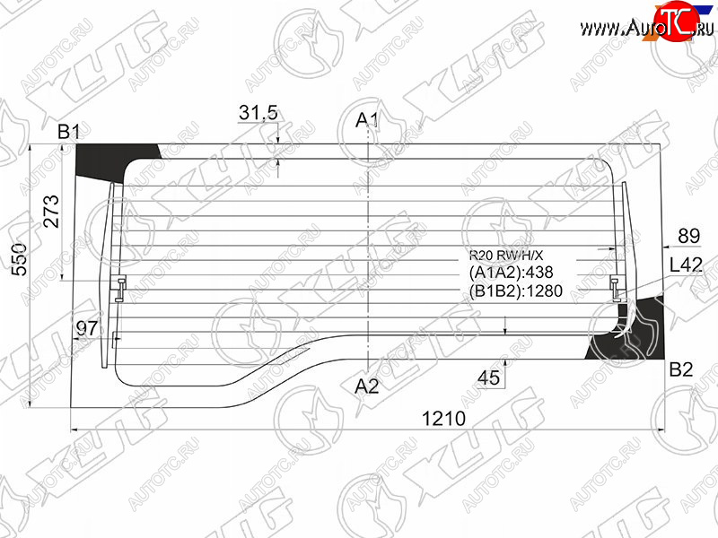 8 499 р. Стекло заднее (Цвет зеленый Обогрев) Nissan Terrano 93-95  Ford Maverick 93-00  Nissan Mistral 94 XYG R20 RW/H/X  с доставкой в г. Керчь
