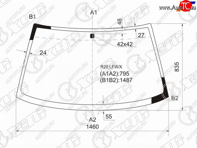 5 849 р. Стекло лобовое Nissan Terrano 93-95  Ford Maverick 93-00  Nissan Mistral 94-99  Terrano II 93-06 XYG R20 LFW/X  с доставкой в г. Керчь