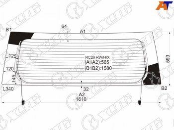 10 899 р. Стекло заднее (Цвет зеленый Обогрев) Toyota Alphard (H10) 02-08 XYG RC20 RW/H/X  с доставкой в г. Керчь. Увеличить фотографию 1
