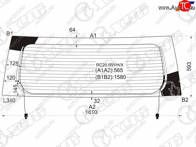 10 899 р. Стекло заднее (Цвет зеленый Обогрев) Toyota Alphard (H10) 02-08 XYG RC20 RW/H/X  с доставкой в г. Керчь