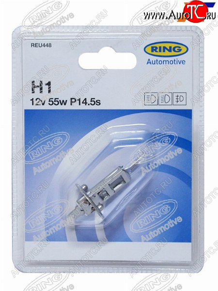 221 р. Лампа головного освещения H1  12V 55W Блистер 1 шт. RING REU448  с доставкой в г. Керчь