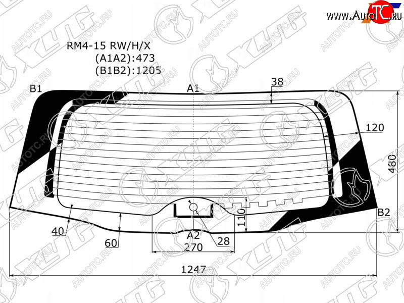 7 599 р. Стекло заднее (Цвет зеленый Обогрев) Honda CR-V 11-18 XYG RM4-15 RW/H/X  с доставкой в г. Керчь
