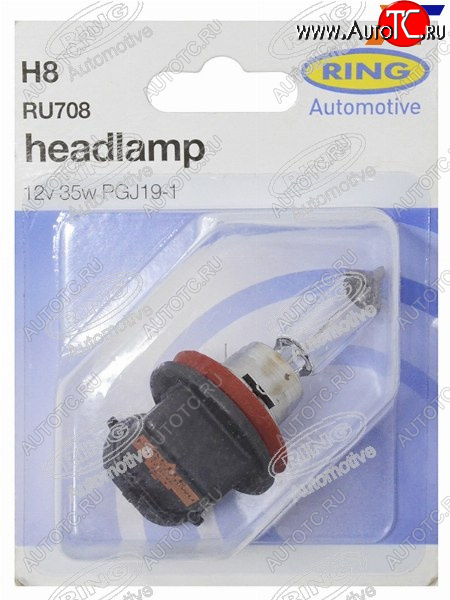 949 р. Лампа головного освещения H8  12V 35W Блистер 1 шт. RING RU708  с доставкой в г. Керчь