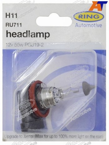 839 р. Лампа головного освещения H11  12V 55W Блистер 1 шт. RING RU711  с доставкой в г. Керчь. Увеличить фотографию 1