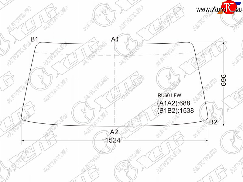 6 999 р. Стекло лобовое Toyota Dyna 84-95  Hiace Truck 85-89  ToyoAce 84-95 XYG RU60 LFW  с доставкой в г. Керчь