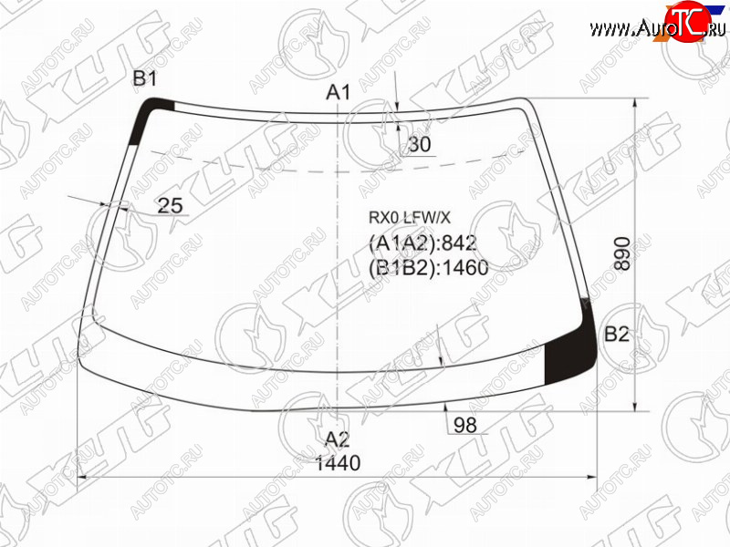 5 299 р. Стекло лобовое Toyota Mark II (X100) 96-00  Chaser (X100) 96-01 XYG RXO LFW/X  с доставкой в г. Керчь