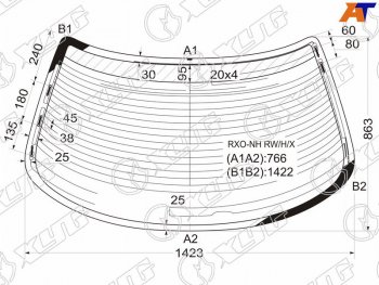 Стекло заднее (Цвет зеленый Обогрев Антенна) Toyota Mark II (X100) 96-00 XYG RXO-NH RW/H/X