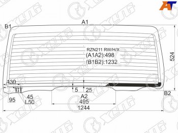 Стекло заднее (Цвет зеленый Обогрев) Toyota 4Runner 02-09  Hilux Surf 02-09 XYG RZN211 RW/H/X