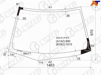 7 999 р. Стекло лобовое Honda Civic 00-06  Civic Ferio 00-05 XYG S5A-R LFW/X  с доставкой в г. Керчь. Увеличить фотографию 2