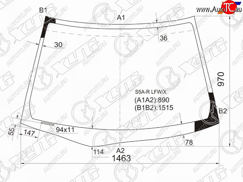7 999 р. Стекло лобовое Honda Civic 00-06  Civic Ferio 00-05 XYG S5A-R LFW/X  с доставкой в г. Керчь