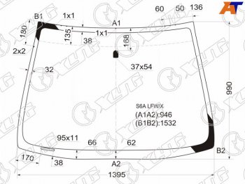 5 849 р. Стекло лобовое Honda Civic 00-06 XYG S6A LFW/X  с доставкой в г. Керчь. Увеличить фотографию 3