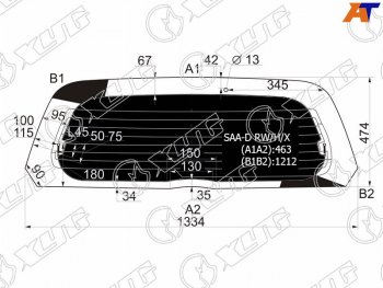 Стекло заднее (Затемненное Обогрев) Honda Fit 01-07  Jazz 02-09 XYG SAA-D RW/H/X