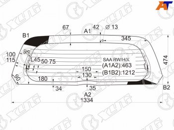 Стекло заднее (Цвет зеленый Обогрев) Honda Fit 01-07  Jazz 02-09 XYG SAA RW/H/X